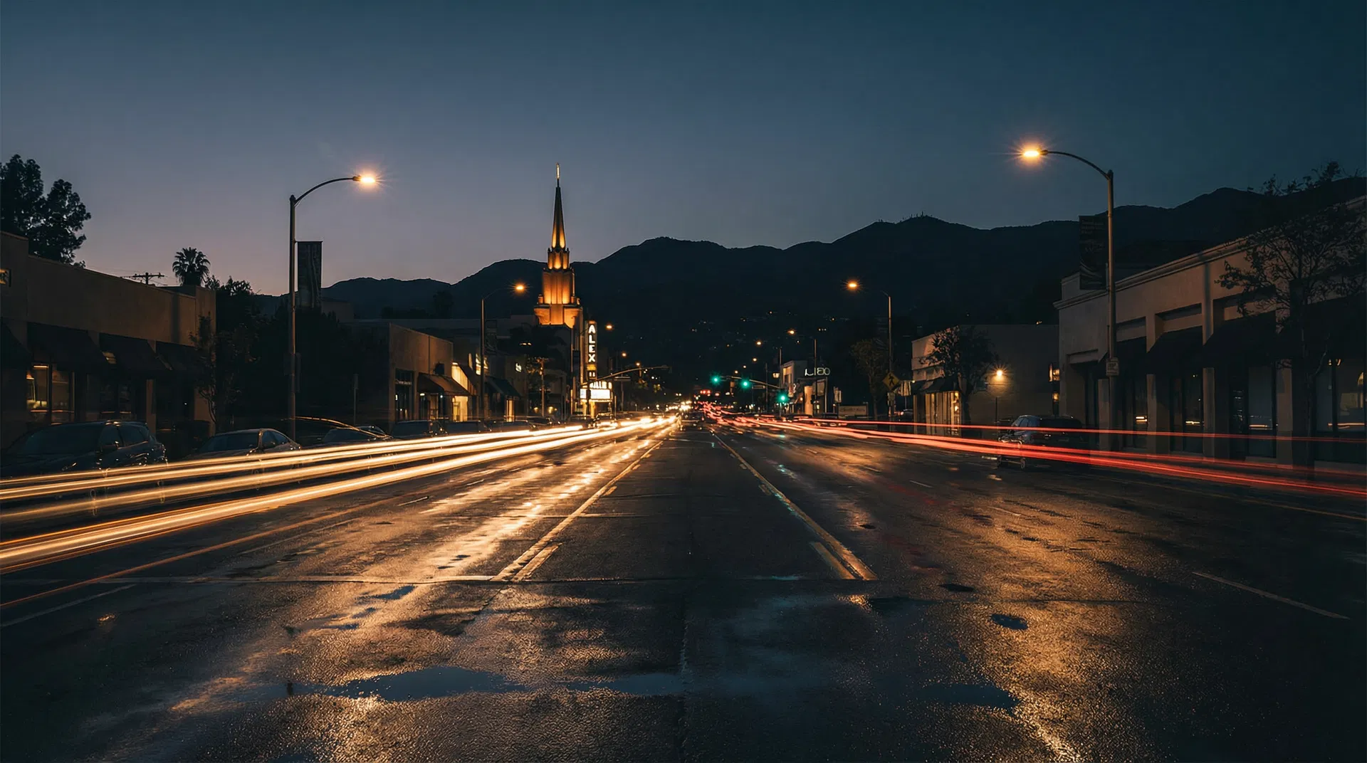 Brand Boulevard, Glendale, California at night